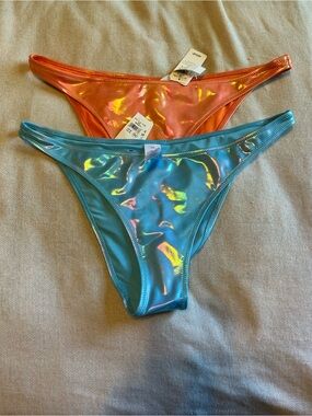 Aerie holographic prism bikini bottoms Size M. NWT